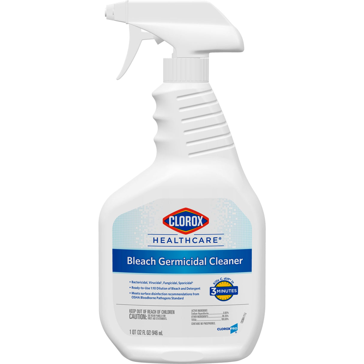 Surface Disinfectant Cleaner Clorox Healthcare® Bleach Germicidal Trigger Spray Liquid 32 oz. Bottle Fruity Floral Bleach Scent NonSterile - BeHope