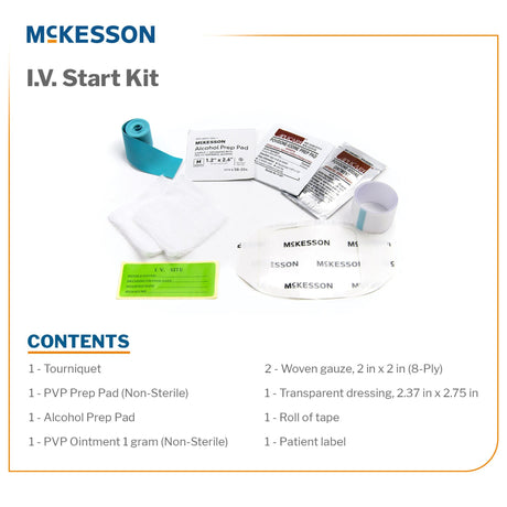 McKesson Sterile IV Start Kit with PVP Prep Pad Ointment - BeHope