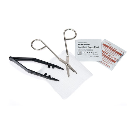 McKesson Sterile Single Use Suture Removal Kit with Metal Scissors - BeHope