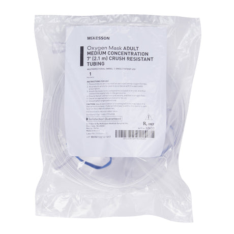 Oxygen Mask McKesson Elongated Style Adult One Size Fits Most Adjustable Head Strap - BeHope