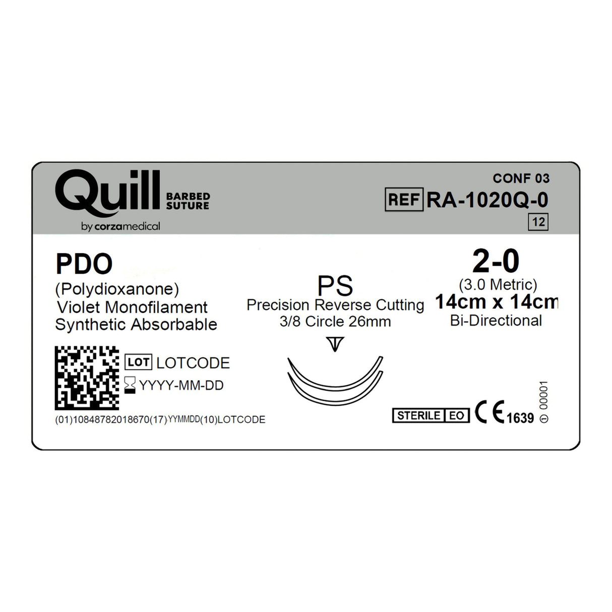 Quill™ Absorbable Polydioxanone Monofilament Barbed Suture with Reverse Cutting Needle - BeHope