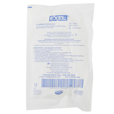 Primary IV Administration Set Exelint® Gravity System Without Flow Regulator - BeHope