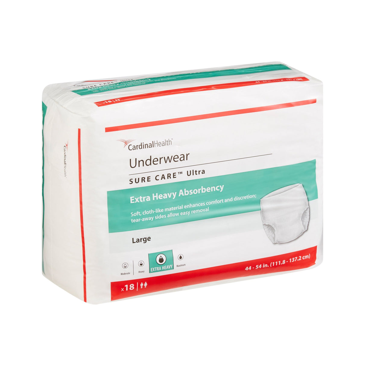 Unisex Adult Absorbent Underwear Sure Care Ultra Pull On with Tear Away Seams Large Disposable Heavy Absorbency - BeHope