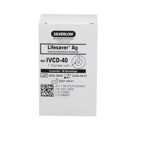 Antimicrobial Protective Disc Silverlon® Lifesaver AG™ Silver 1 Inch Disc / 4 mm Hole Diameter Sterile - BeHope