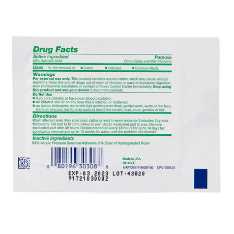 Corn / Callus / Wart Remover Curad® MediPlast® 40% Strength Medicated Pad 25 per Box - BeHope