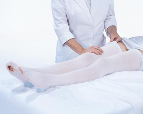 Anti-embolism Stocking CAP® Thigh High Large / Long White Open Toe - BeHope