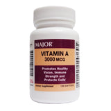 Vitamin Supplement Major® Vitamin A 3,000 mcg Strength Capsule 100 per Bottle - BeHope