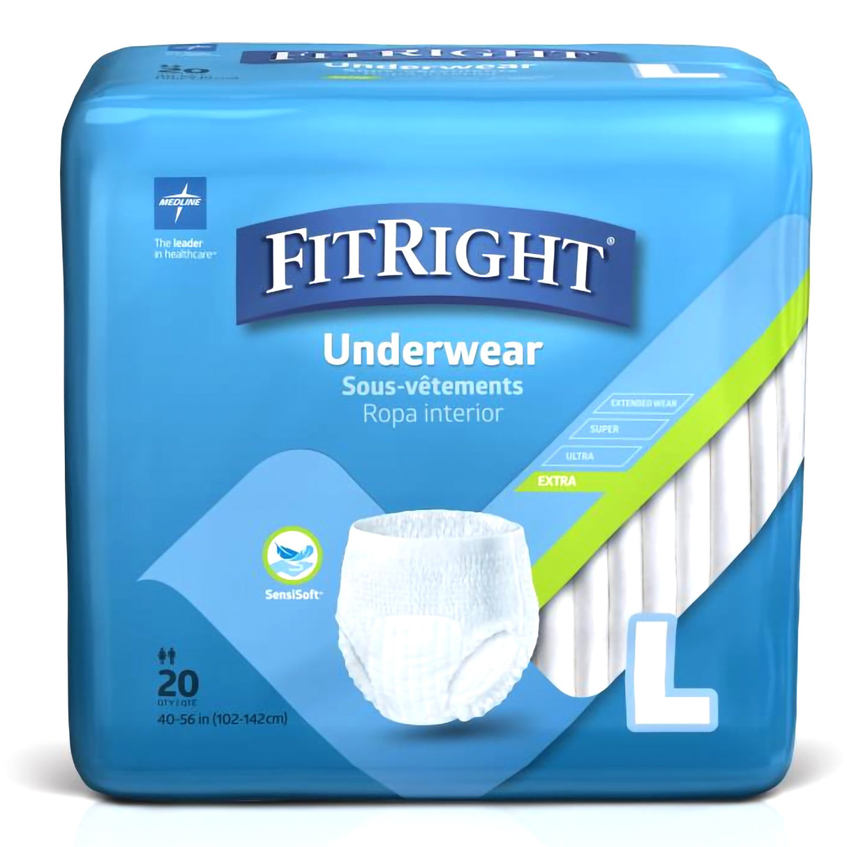 Absorbent Underwear FitRight® Extra Pull On with Tear Away Seams Adult Large Unisex Disposable Moderate Absorbency - BeHope