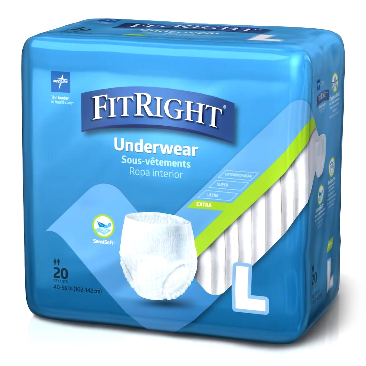 Absorbent Underwear FitRight® Extra Pull On with Tear Away Seams Adult Large Unisex Disposable Moderate Absorbency - BeHope