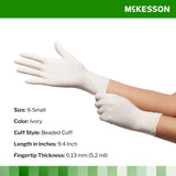 Exam Glove McKesson Confiderm® CL X-Small NonSterile Latex Standard Cuff Length Textured Fingertips Ivory Not Rated - BeHope