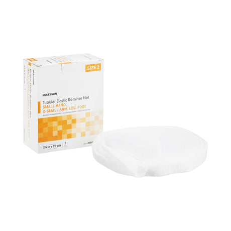 Elastic Net Retainer Dressing McKesson Tubular Elastic 7-1/2 Inch X 25 Yard (19.1 cm X 22.9 m) Size 2 White Small Hand / X-Small Arm / Leg / Foot NonSterile - BeHope