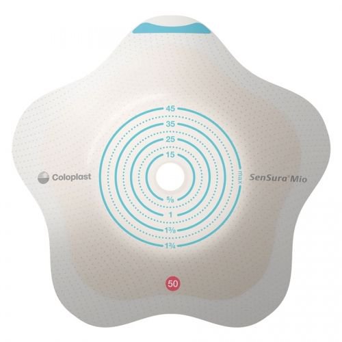 Ostomy Barrier SenSura® Mio Convex Flip Precut, Extended Wear Elastic Adhesive 60 mm Flange Blue Code System 1-3/8 Inch Opening - BeHope