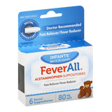 Infants' Pain Relief FeverAll® 80 mg Strength Acetaminophen Rectal Suppository 6 per Box - BeHope