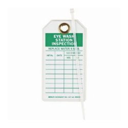 Equipment Tag Brady™ Inspection for Eye Wash Station Green / White 3 X 5-3/4 Inch Polyester 10 per Pack - BeHope