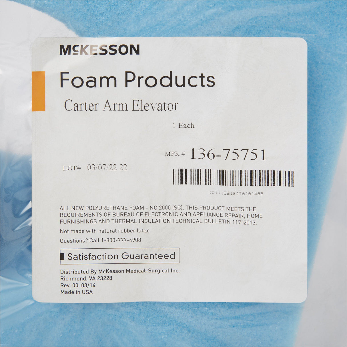 McKesson Carter Arm Elevator Foam Pad for Support - BeHope