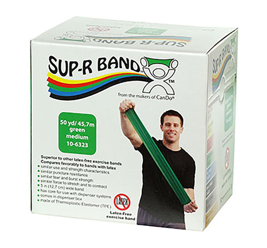 Exercise Resistance Band Sup-R Band® Green 5 Inch X 50 Yard Medium Resistance - BeHope