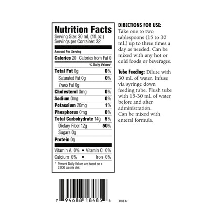 Oral Supplement HyFiber® with FOS Citrus Flavor Liquid 32 oz. Bottle - BeHope