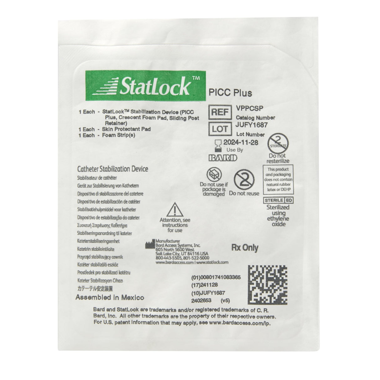 Catheter / Line Securement Device StatLock® PICC Plus - BeHope