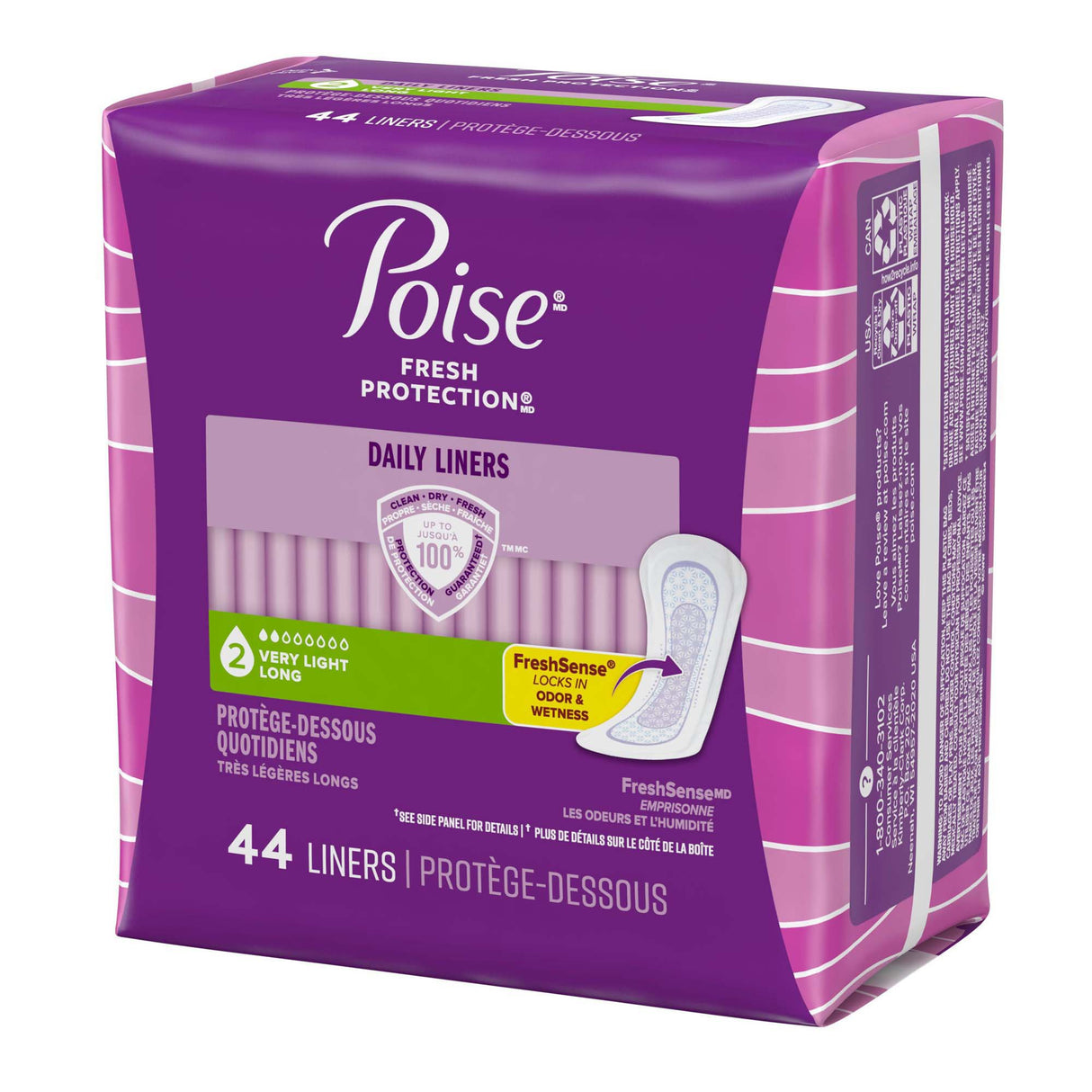 Bladder Control Pad Poise® Fresh Protection™ 8-1/2 Inch Length Light Absorbency Sodium Polyacrylate Core One Size Fits Most - BeHope