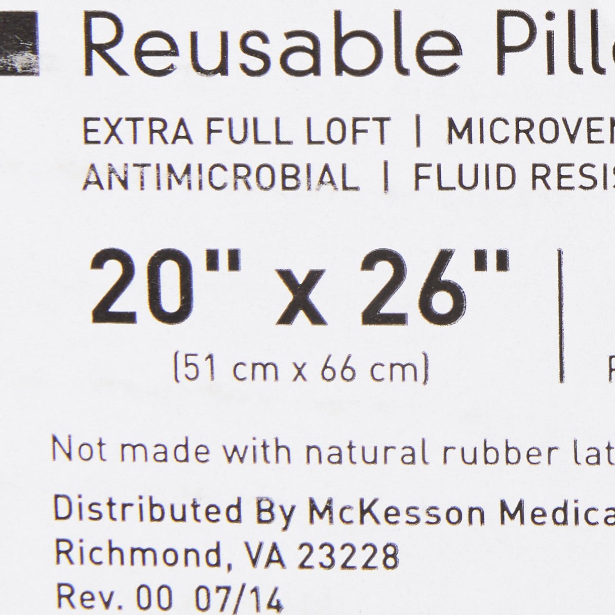 Bed Pillow McKesson Reusable Vinyl Coated Patient Comfort - BeHope