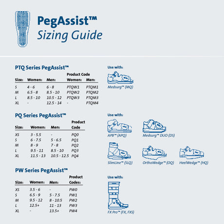 Insole Peg Assist™ Removable Pegs EVA / Foam / Poron Cover Female 8-1/2 to 10 Blue - BeHope