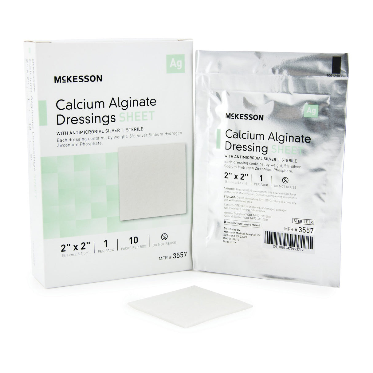 Silver Alginate Dressing McKesson 2 X 2 Inch Square Sterile - BeHope