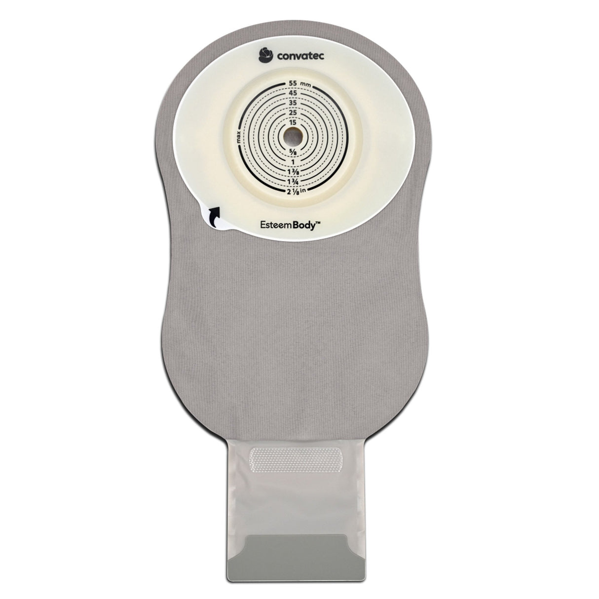 Ostomy Pouch Esteem Body One-Piece System 11 Inch Deep Convex, Pre-Cut 10 to 55 mm Stoma Drainable - BeHope