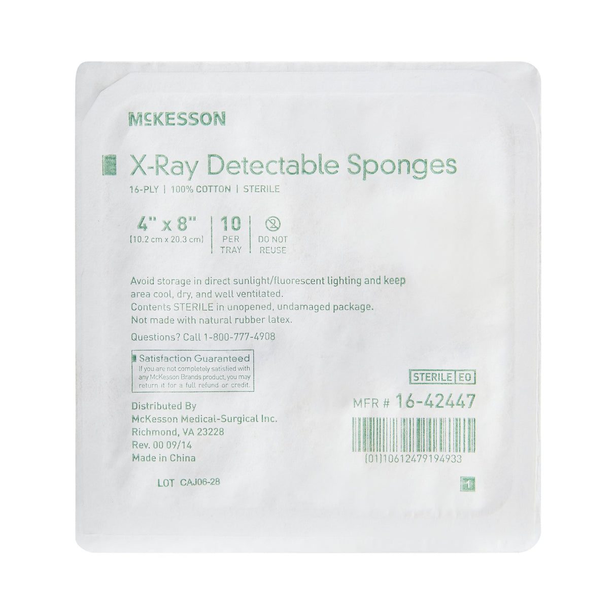 Mckesson Sterile X-ray Detectable Gauze Sponge - BeHope