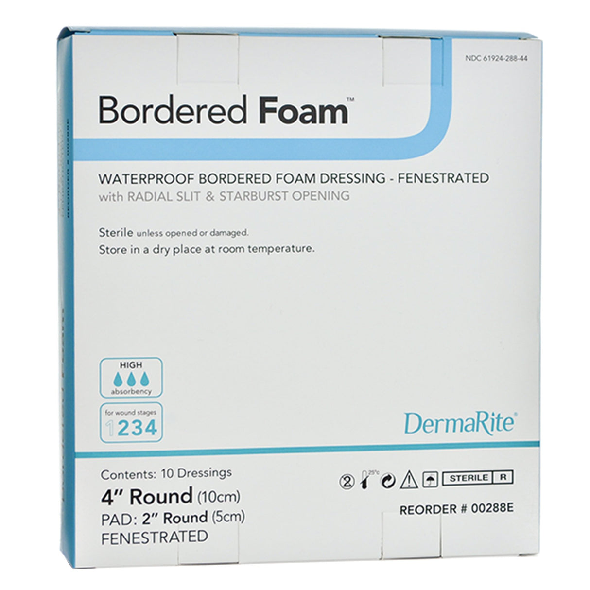 Foam Dressing BorderedFoamÂ® 4 Inch Diameter With Border Waterproof Backing Nonacrylic Adhesive Fenestrated Round Sterile - BeHope
