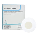 Foam Dressing BorderedFoamÂ® 4 Inch Diameter With Border Waterproof Backing Nonacrylic Adhesive Fenestrated Round Sterile - BeHope