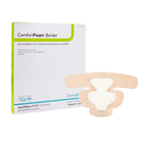 Foam Dressing ComfortFoamâ„¢ Border 5 X 8 Inch With Border Waterproof Backing Silicone Adhesive Elbow / Heel Sterile - BeHope