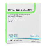 Foam Dressing DermaFoamÂ® Tracheostomy 3-1/2 X 3-1/2 Inch Without Border Waterproof Backing Nonadhesive Fenestrated Square Sterile - BeHope
