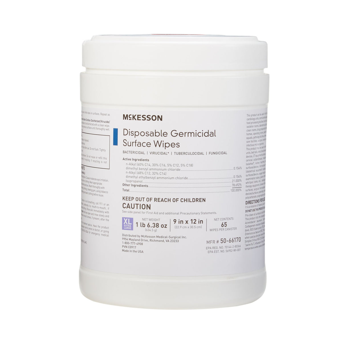Mckesson Premoistened Surface Disinfectant Wipes Canister - BeHope