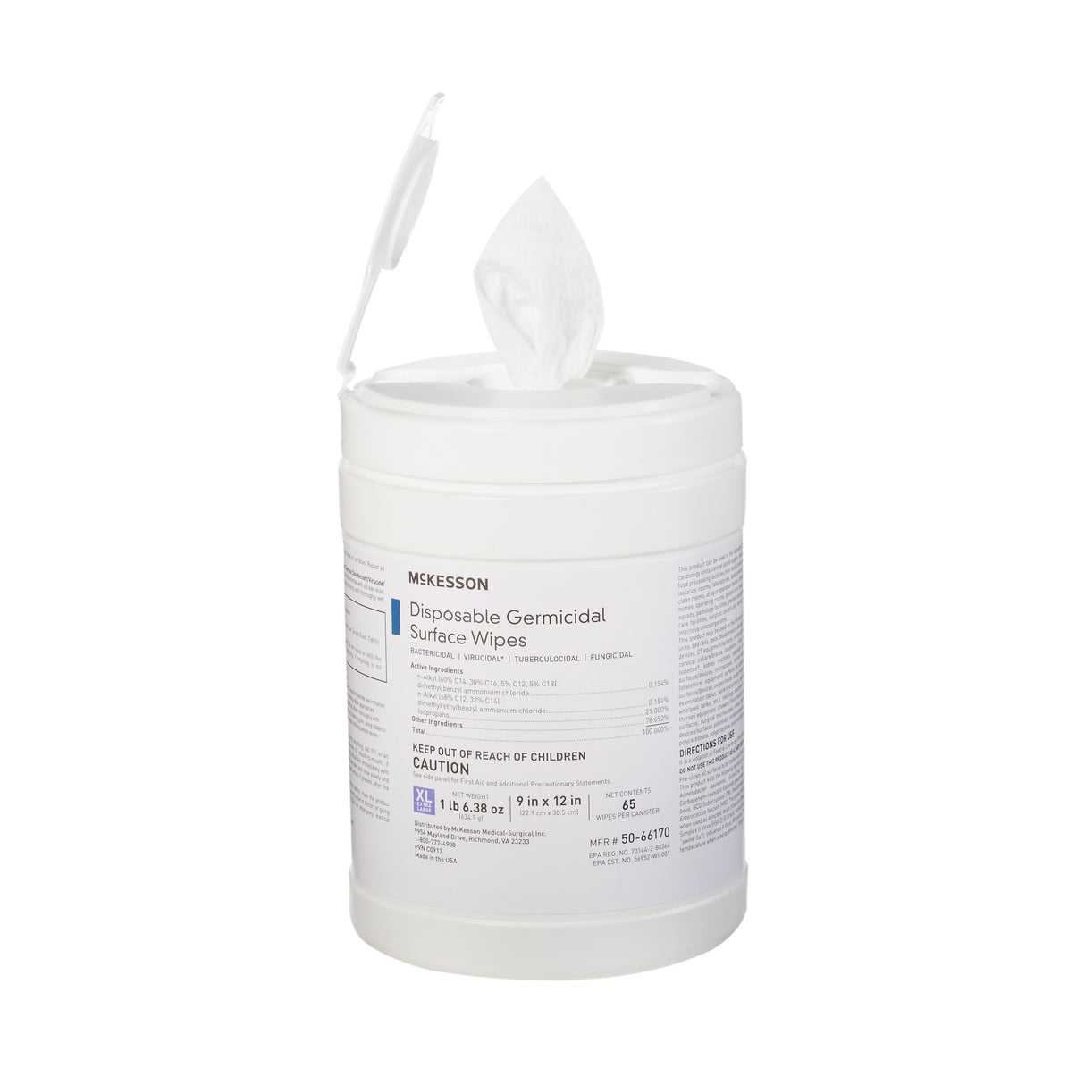 Mckesson Premoistened Surface Disinfectant Wipes Canister - BeHope