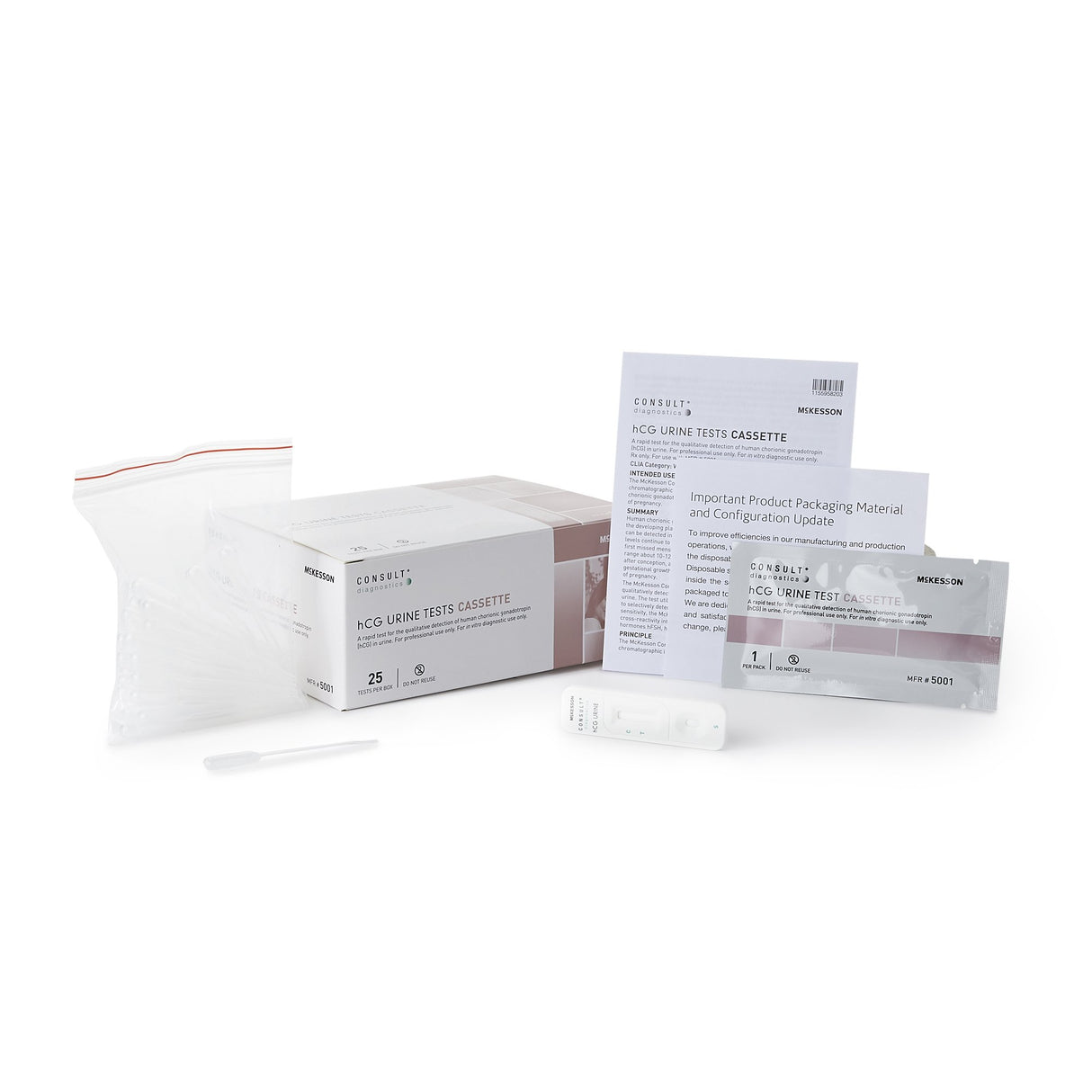 Reproductive Health Test Kit McKesson Consult™ hCG Pregnancy Test 25 Tests CLIA Waived - BeHope