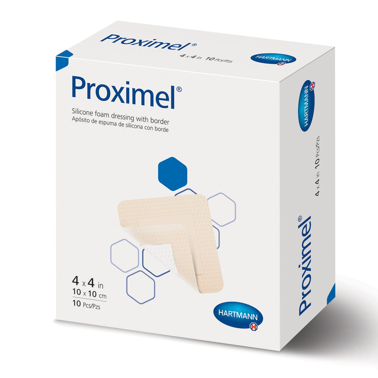 Foam Dressing Proximel® 4 X 4 Inch With Border Waterproof Film Backing Silicone Adhesive Square Sterile - BeHope