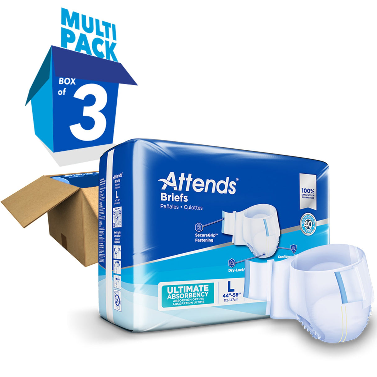 Attends® Advanced Adult Unisex Briefs with Ultimate Protection - BeHope