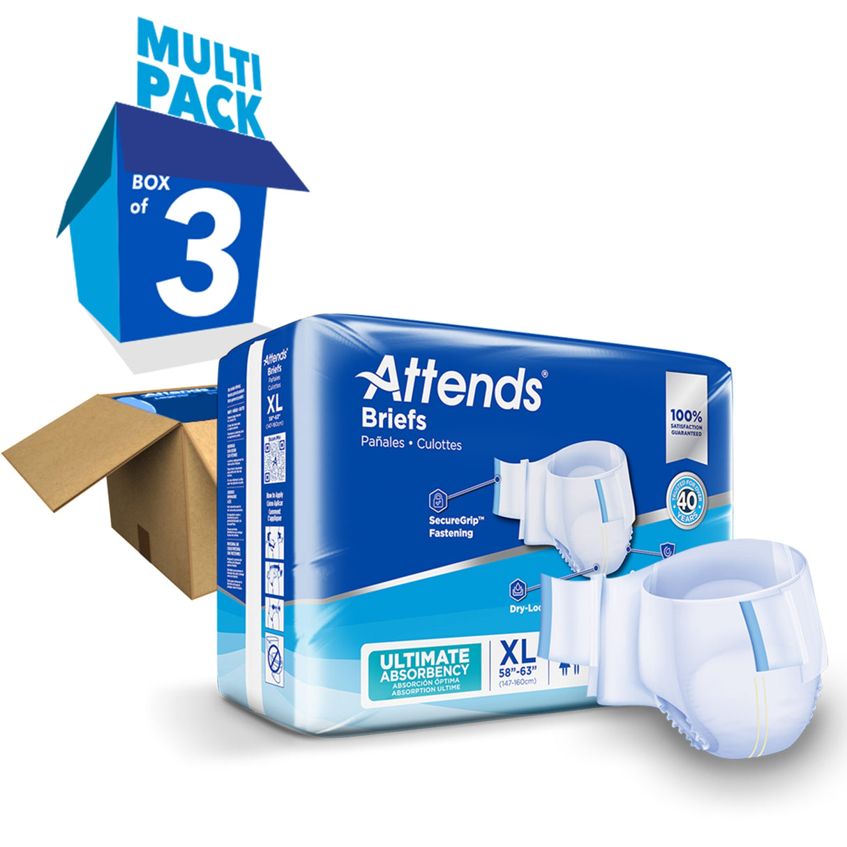 Attends® Advanced Adult Unisex Briefs with Ultimate Protection - BeHope