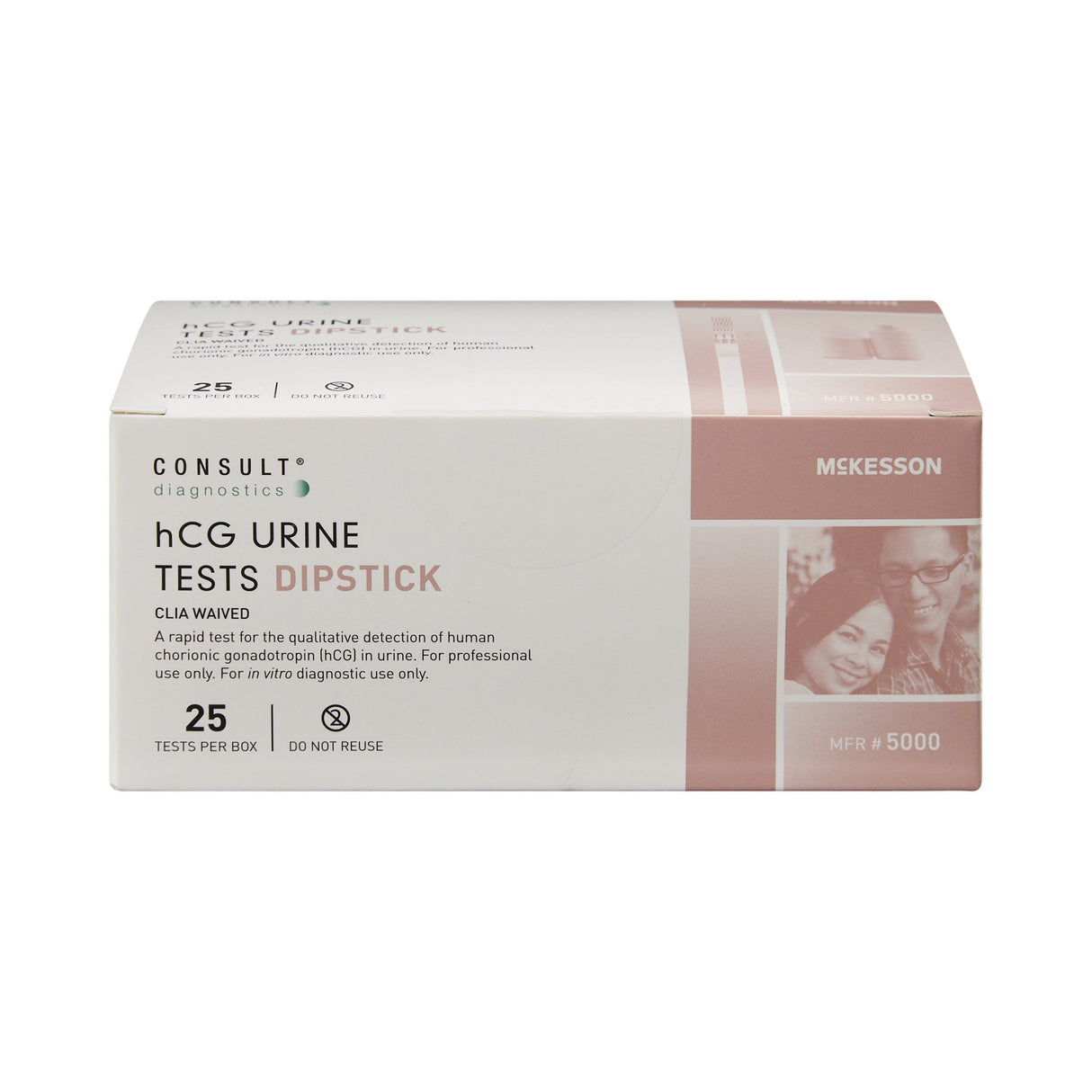 Reproductive Health Test Kit McKesson Consult™ hCG Pregnancy Test 25 Tests CLIA Waived - BeHope