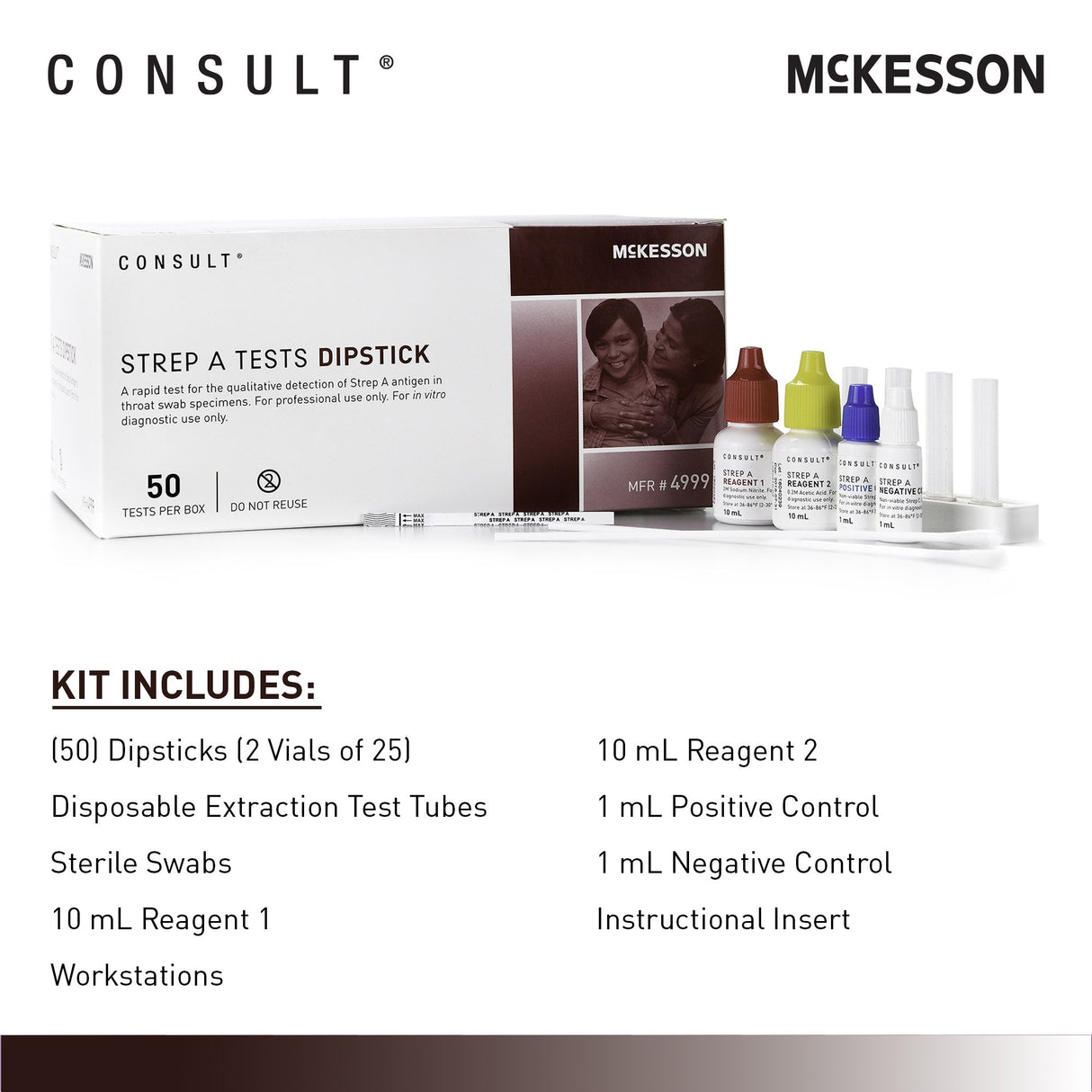 Strep A Rapid Antigen Test Kit Mckesson Consult™ CLIA Waived - BeHope