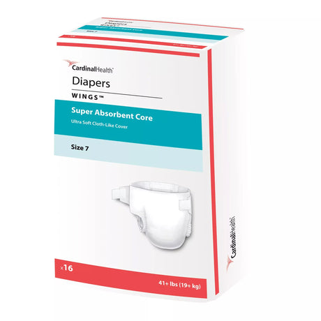 Unisex Baby Diaper Cardinal Health™ Wings™ Size 7 Disposable Heavy Absorbency - BeHope