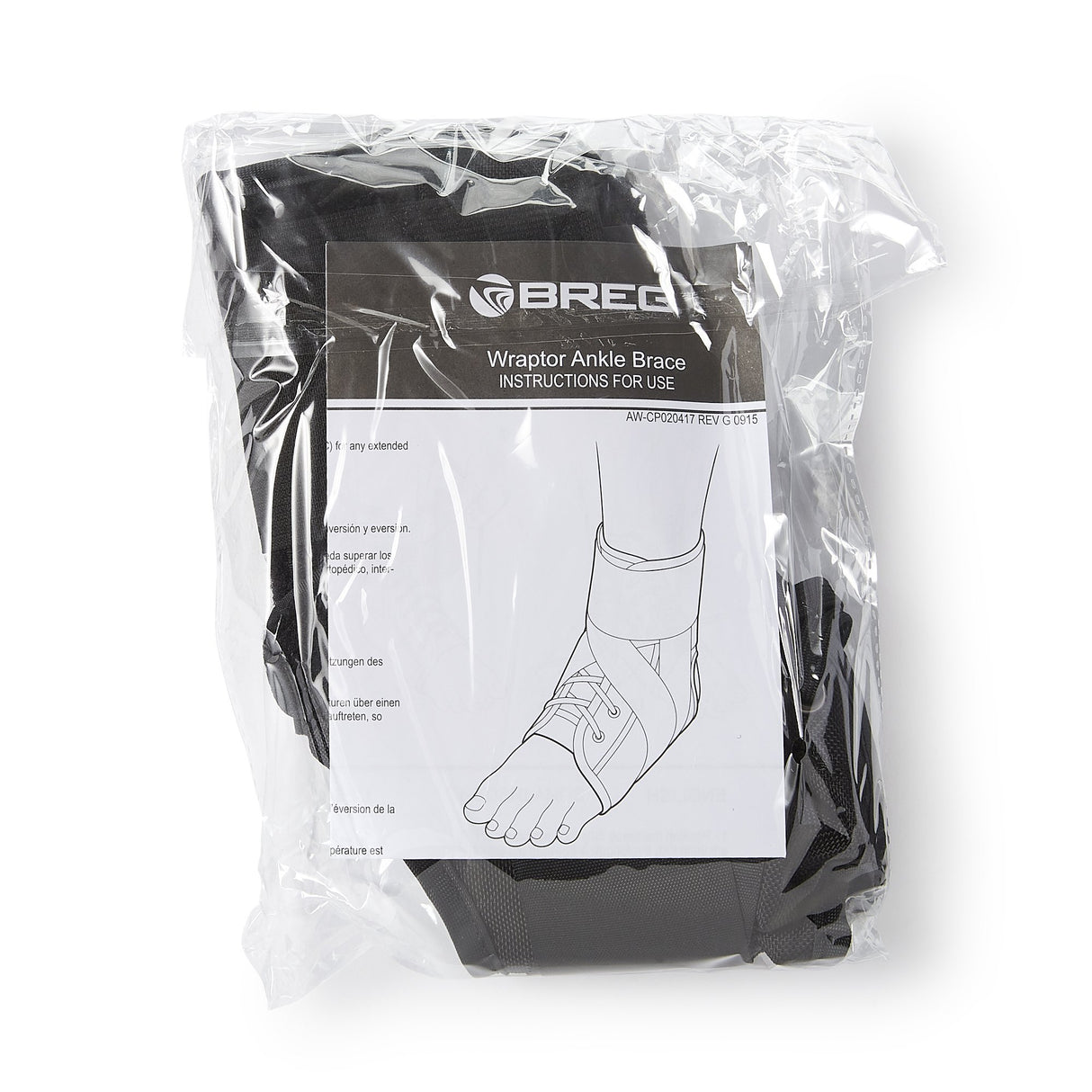 Ankle Support Breg® Wraptor Medium Lace-Up / Wrap around Strap Men 9 to 11 / Women 10 to 12 Foot - BeHope