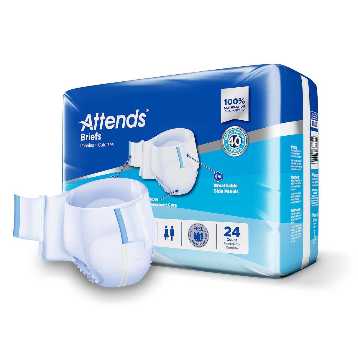 Attends® Adult Unisex Disposable Briefs with Maximum Absorbency - BeHope