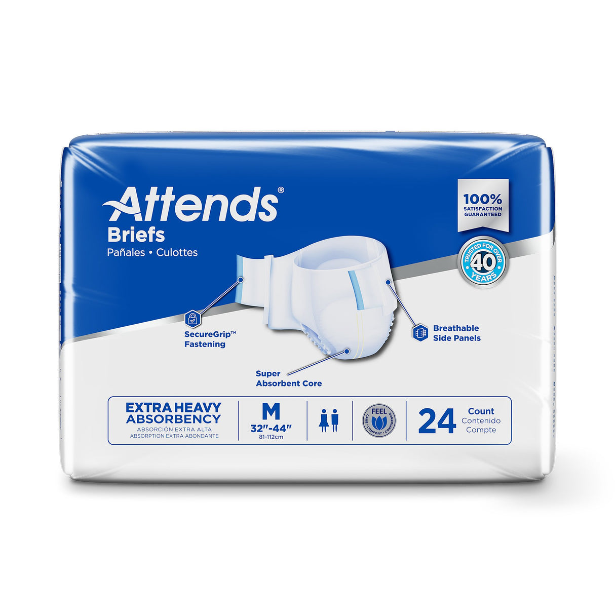 Incontinence Brief Attends® Care Advanced Adult Medium Unisex Disposable Heavy Absorbency - BeHope