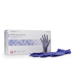 Exam Glove Microdot® Large Nonsterile Nitrile Standard Cuff Length Textured Fingertips Blue Chemo Tested / Fentanyl Tested - Behope