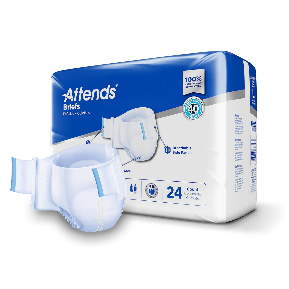 Incontinence Brief Attends® Care Advanced Adult Large Unisex Disposable Heavy Absorbency - BeHope