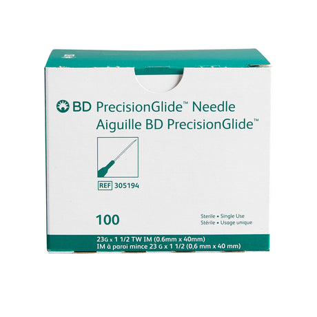 Hypodermic Needle PrecisionGlide™ 1-1/2 Inch Length 23 Gauge Thin Wall Without Safety - BeHope