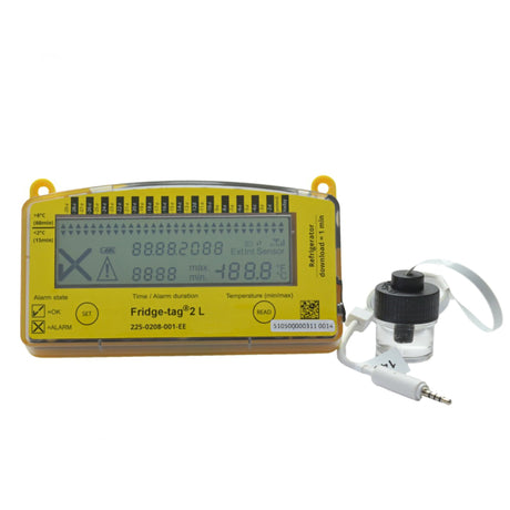 Refrigerator Vaccine Data Logger with Alarm Fridge-tag 2L Fahrenheit / Celsius -22 to +131F (-30 to +55C) Glycol Bottle Probe Battery Operated - BeHope