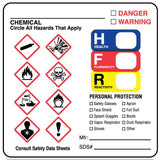 Pre-Printed Label pdc® Caution Label White Paper GHS Symbol Color Block Biohazard 2-1/2 X 2-1/2 Inch - BeHope