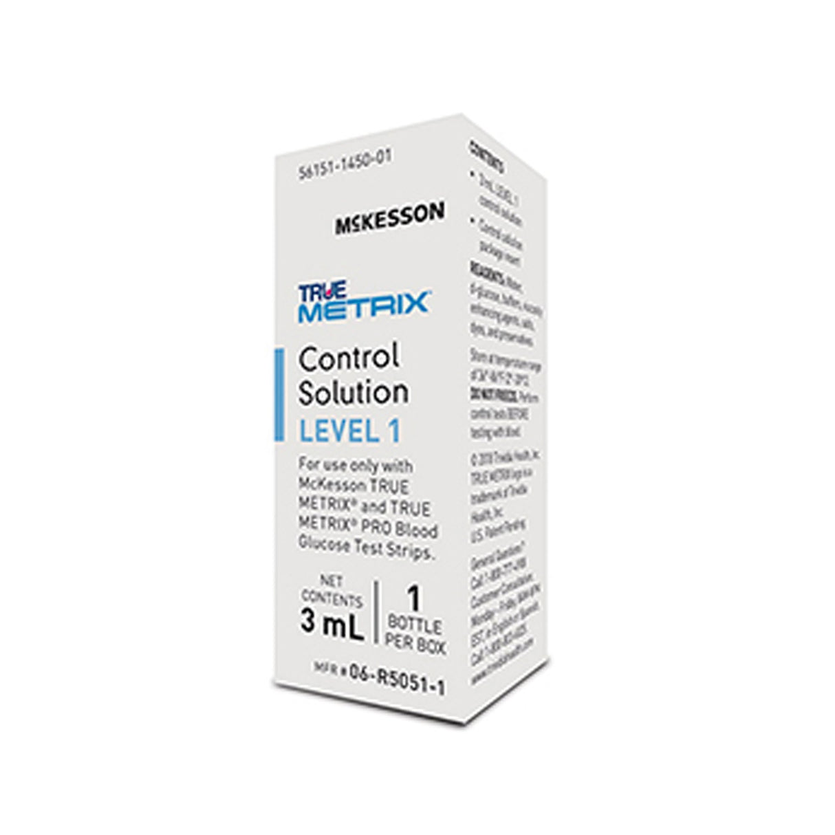 Blood Glucose Control Solution McKesson TRUE METRIX® 3 mL Level 1 - BeHope